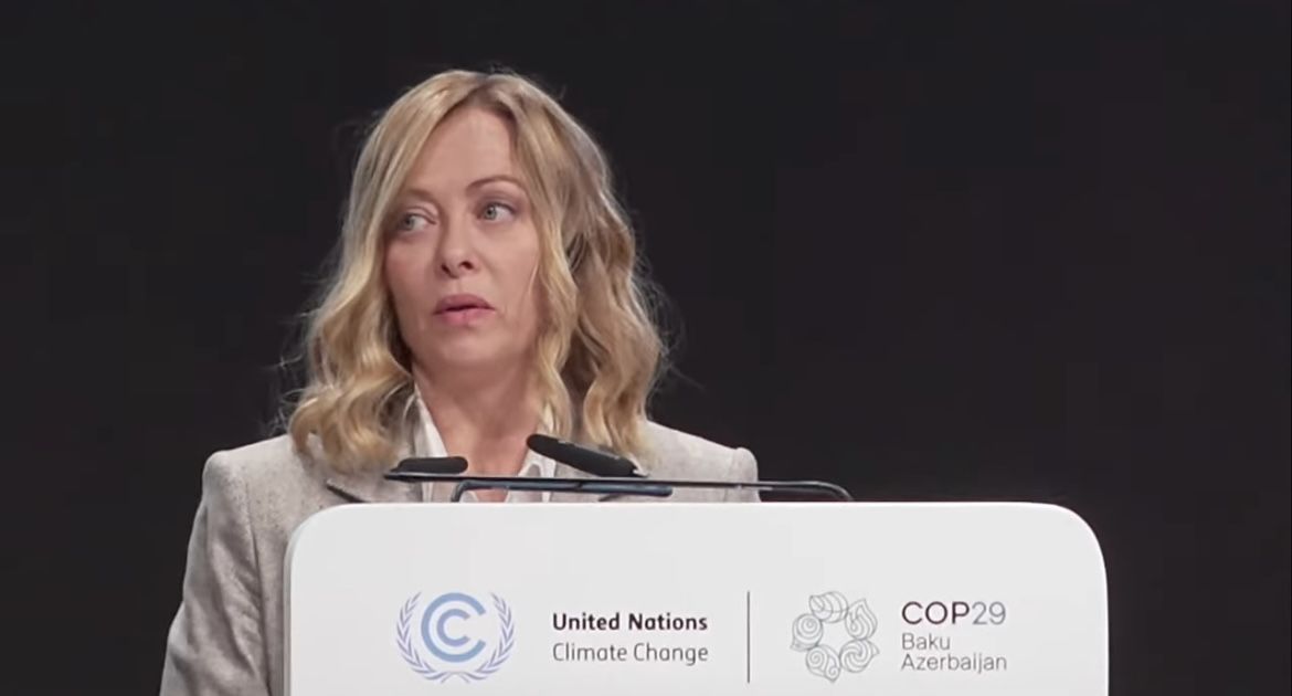 COP29 À BAKOU : LA PM ITALIENNE APPELLE À UNE RÉPARTITION ÉQUITABLE DU FINANCEMENT DE LA LUTTE CONTRE LE CHANGEMENT CLIMATIQUE