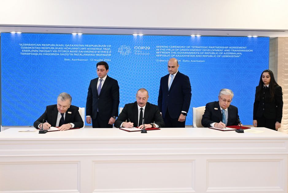 INTÉGRATION DES SYSTÈMES ÉNERGÉTIQUES : LES PRÉSIDENTS DU KAZAKHSTAN, DE L'AZERBAÏDJAN ET DE L'OUZBÉKISTAN SIGNENT UN ACCORD STRATÉGIQUE