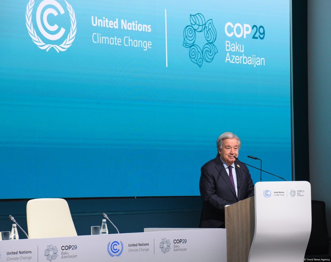 GUTERRES S'ADRESSE AUX DÉLÉGATIONS À LA COP29 : L'HEURE EST À L'ACTION, PAS AUX IMPASSES